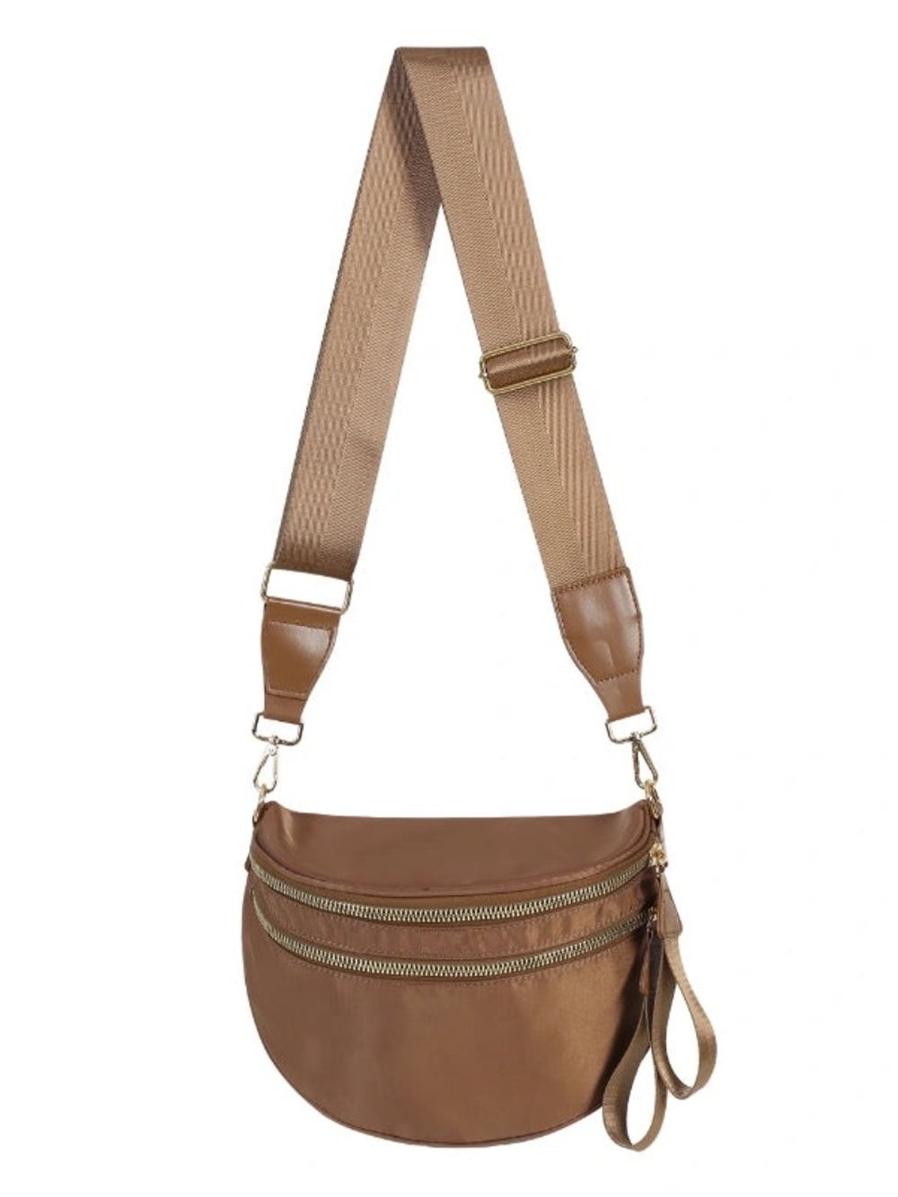 Brown Crossbody Emmafy Bum Bag with Wide Strap